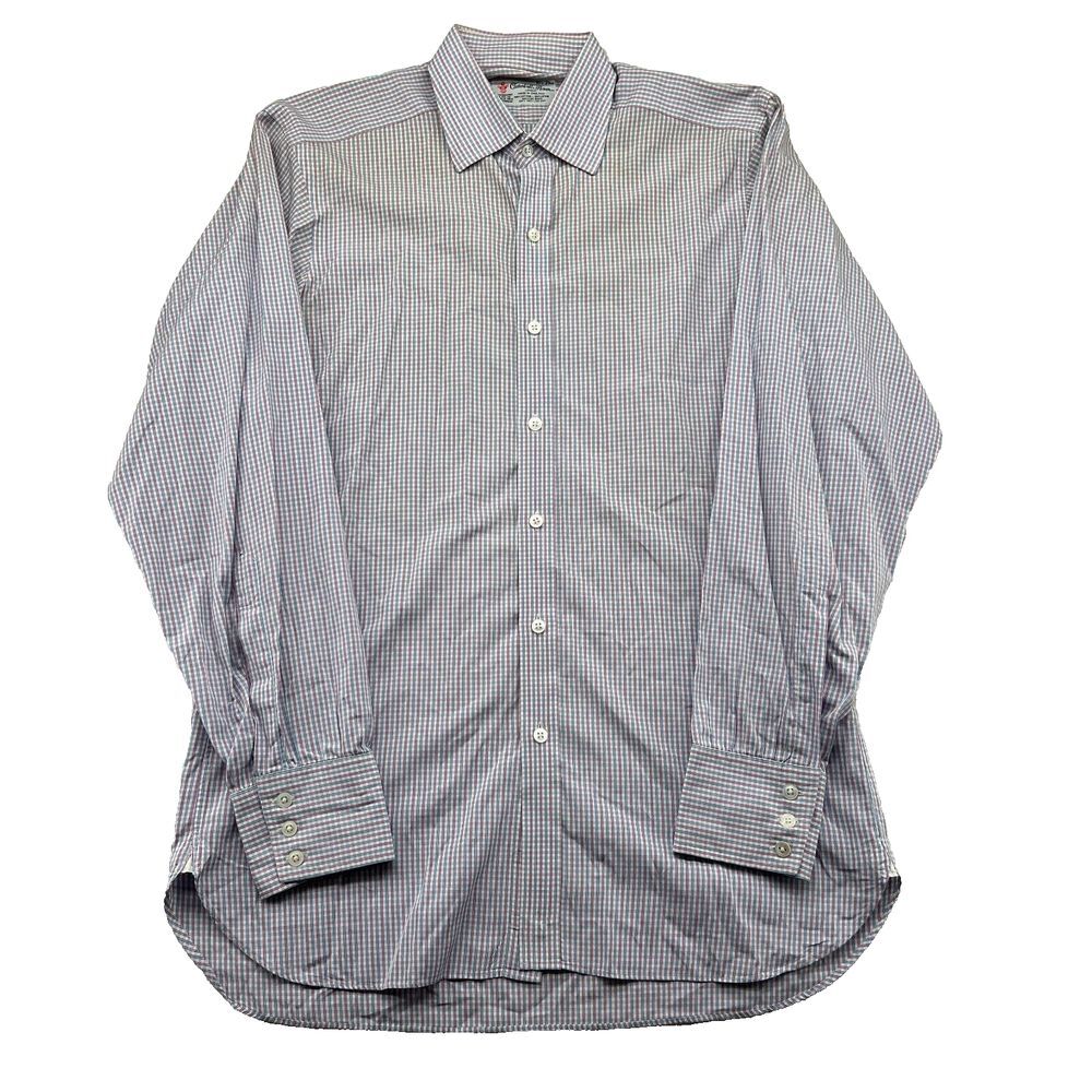 Turnbull & Asser Dress Shirt Mens 15.5 39‎ Exclusive Blue Plaid ***FLAWS***